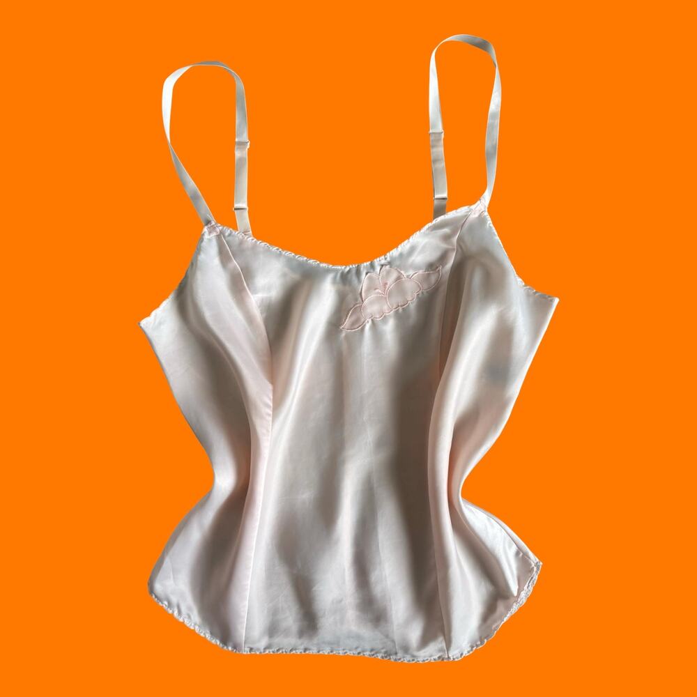70's 80's vintage pale pink lingerie camisole tank top Size 36 bali
